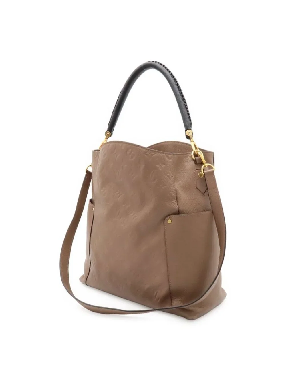 Louis Vuitton Monogram Empreinte Bagatelle 2-Way Shoulder Bag Semi Taupe